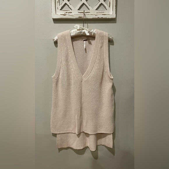 Free People Honey Drip Chunky Knit Vest In Cream Size S - Picture 2 of 12